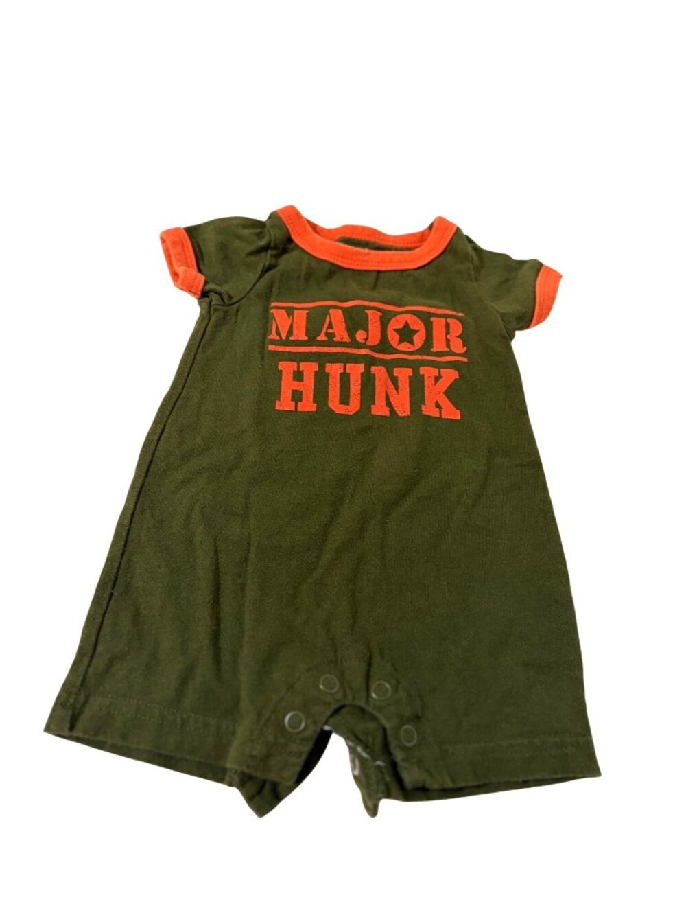 Carters Boys Infant Baby Size Newborn Green Orange Romper shorts 1 piece bodysu